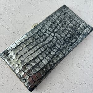 Lodis Clutch Wallet Metallic Gunmetal Dark Silver - Flat Slim Wallet